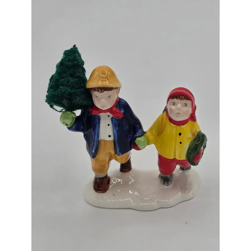 Dept 56 Snow Village Through the Woods #5172-1 Vintage Ceramic 2pc Figurine Set